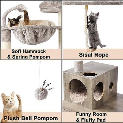 Timberer Cat Tree with Litter Box Enclosure, 2-in-1 Cat Tower - Image 7