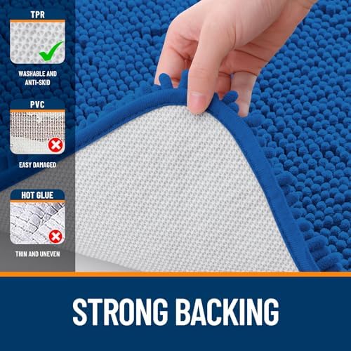 OLANLY Bathroom Runner Rugs 47x24, Extra Soft Absorbent Chenille Bath Rugs - Image 6