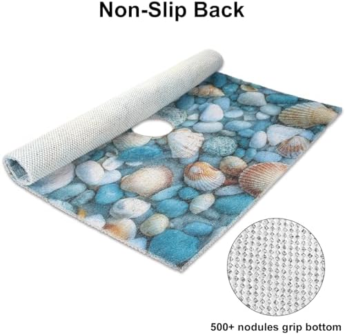 Square Shower Mat, Yonala 32 x 32 Inch Stylish Non Slip Shower Mats - Image 3