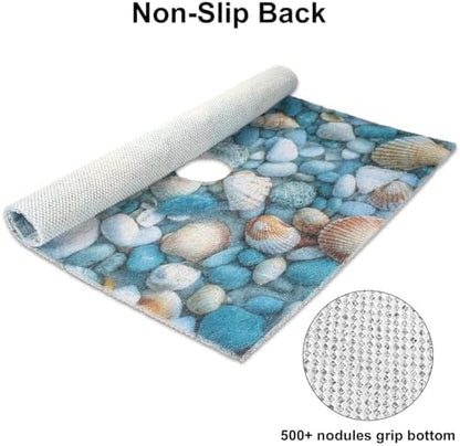 Square Shower Mat, Yonala 32 x 32 Inch Stylish Non Slip Shower Mats - Image 3