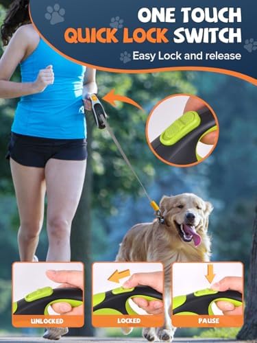 Retractable Dog Leash with LED Flashlight, Douexio Upgrade 3 in 1 Dog Leash - Image 4