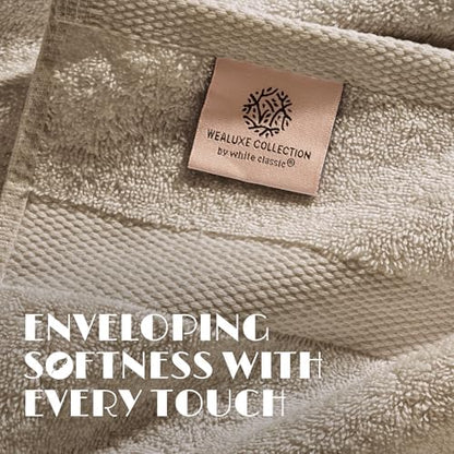 Wealuxe Taupe Washcloths 12x12 Inch - Image 3
