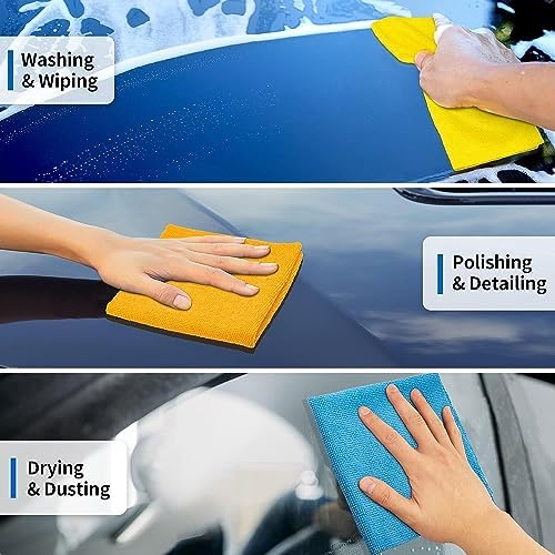 Microfiber Towels for Cars, 24 Pack Microfiber Cleaning Cloths, 11.5"*11.5" - Image 3