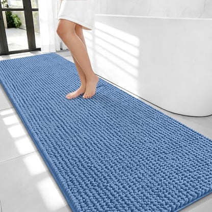 OLANLY Thick Chenille Bathroom Runner Rugs Mats 70x24, Cornflower Blue by OLANLY