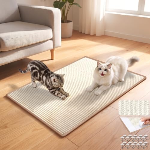 Sisal Cat Scratching Mat: 31.5"x23.6" Large Scratch-Resistant Pad by Finvizo