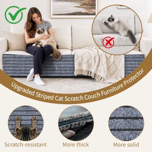 Cat Scratch Couch Furniture Protector, Self-Adhesive Scratch Pad - Image 3