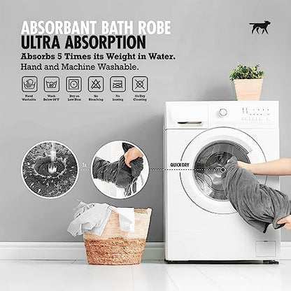 Tuff Pupper Fast Drying Dog Bath Robe | 800 GSM Plush Dog Towel - Image 6