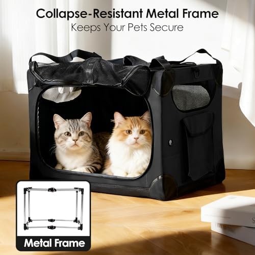 Extra Large 2-Cat Foldable Pet Travel Carrier - Image 2