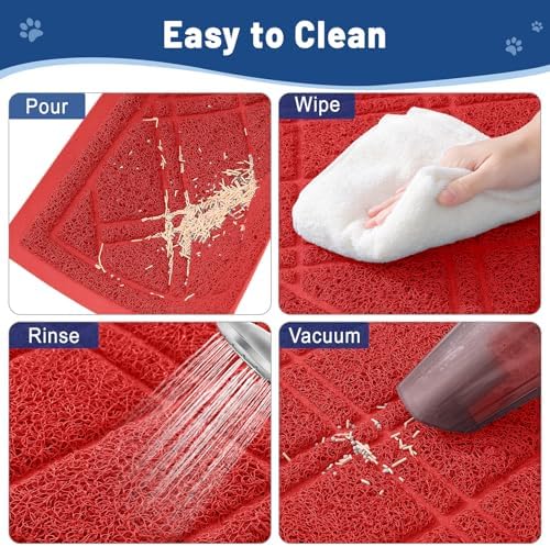 Smiry Cat Litter Box Mat 30x17, Non-Slip Water Resistant Litter Trapping Mat - Image 5
