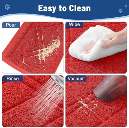 Smiry Cat Litter Box Mat 30x17, Non-Slip Water Resistant Litter Trapping Mat - Image 5