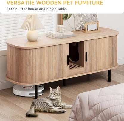 DWVO 55.1in Double Cat Litter Box Enclosure - Image 5