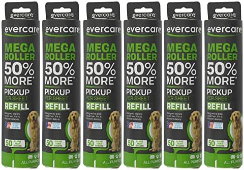 Evercare 10" Wide Large Surface Mega Pet Roller Refill, 50 Sheets Each by Evercare