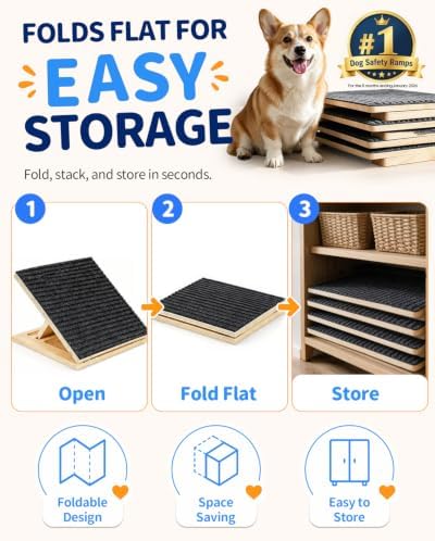Upgraded Dog Ramps for Stairs, Adjustable Portable Pet Steps - Image 7