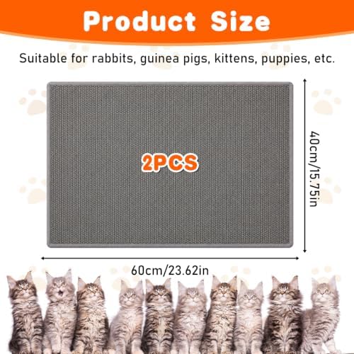 2 Pcs Cat Scratcher Mat 23.6 X 15.7Inch Natural Sisal Cat Scratching Carpet - Image 2