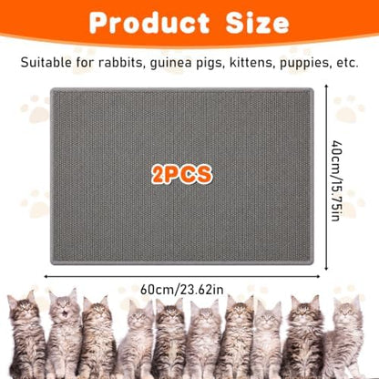 2 Pcs Cat Scratcher Mat 23.6 X 15.7Inch Natural Sisal Cat Scratching Carpet - Image 2