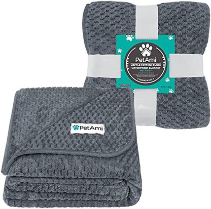 PetAmi Waterproof Dog Blanket, Leakproof Puppy Blanket, 40x60 Dark Gray - Image 2