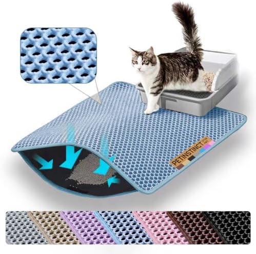 Extra Large Cat Litter Mat XXL, Double Layer Honeycomb by Petinstinct