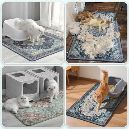 Hompet Cat Litter Mat 2 Pack, 18x28 Machine Washable Trapping Mats - Image 4
