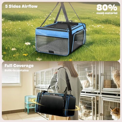Top and 2 Sides Expandable Cat Carrier 18x13.5x9.5 TSA Airline Approved - Image 3