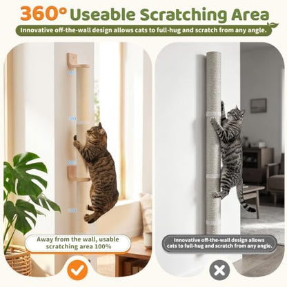 Wall Mounted Cat Scratching Post 60 Inch Tall - Image 3