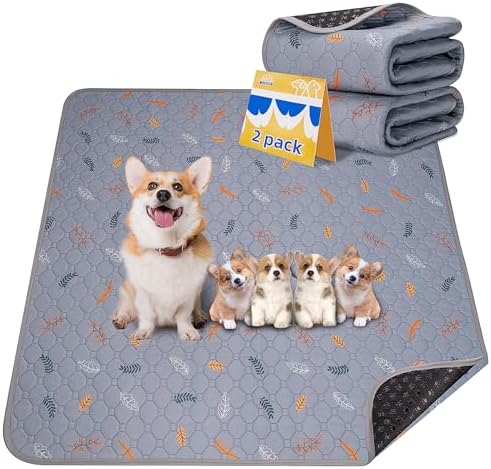 Sunheir Washable Pee Pads for Dogs 2-Pack Reusable Puppy Pads Pet Training Pads by SUNHEIR