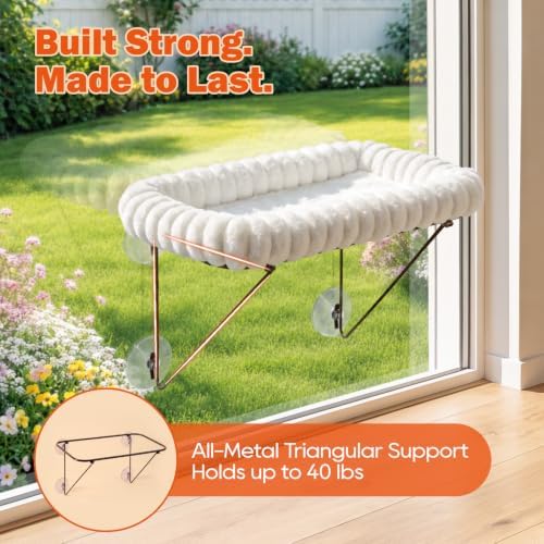 Zakkart SnugCloud Cat Window Perch, 100% Metal Supported from Below - Image 2