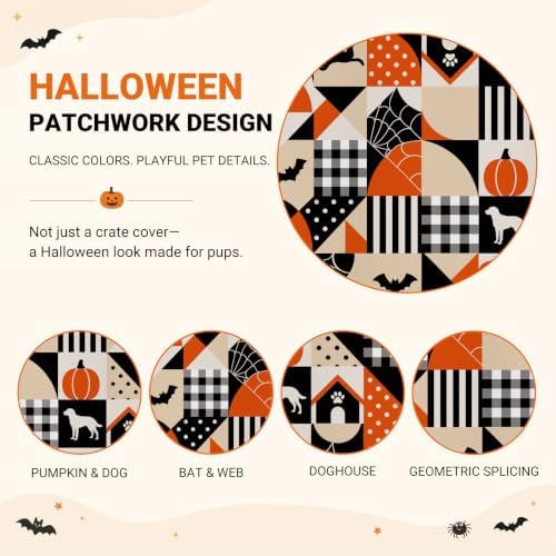 Explore Land Halloween Pattern Dog Crate Cover, 42 Inches - Image 6