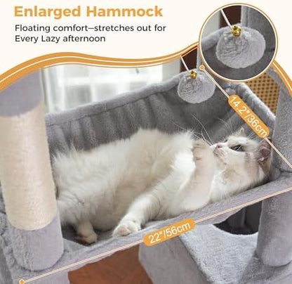 53”Cat Tree with Hammock & Extra Large Bed 23x12” - Image 4