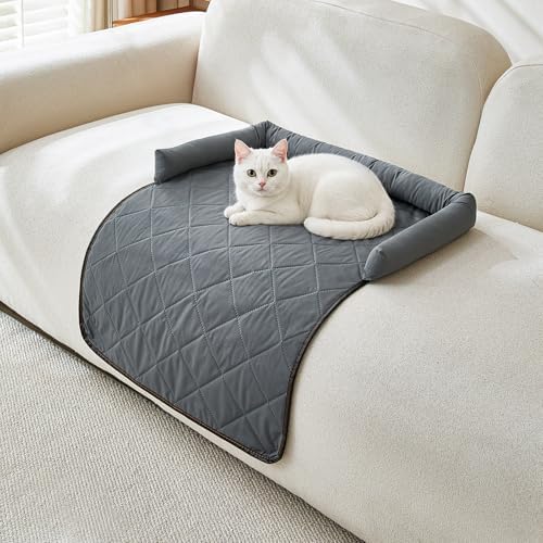 Cooling Dog Bed Mats with Neck & Head Support, 31.5 x 23.62 inch Grey by Whiskopia