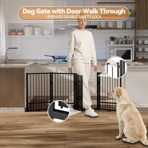 SNUOWU Full Metal Freestanding Dog Gate - Image 5