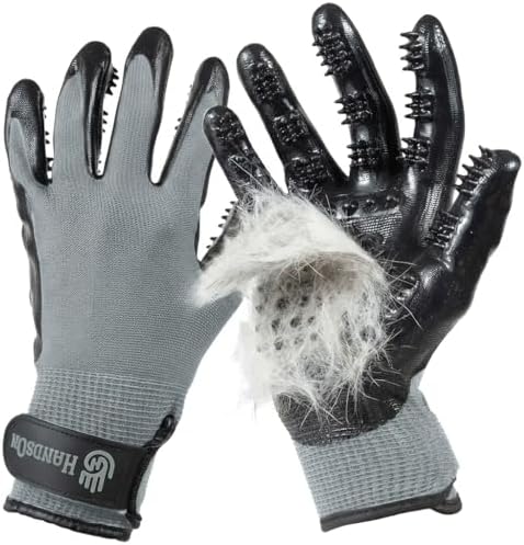 H HANDSON Pet Grooming Gloves by HandsOnPatentedOriginalGroomingBathingGloves