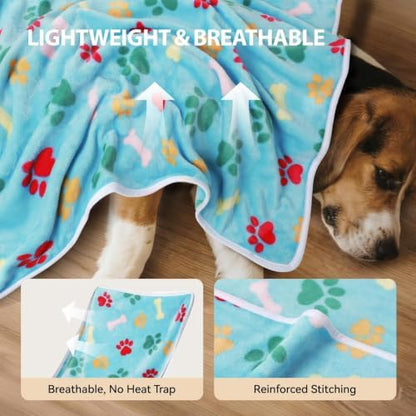 LINENLUX Dog Blankets 4-Pack, Super Soft Fluffy Fleece Pet Throw Warm - Image 2