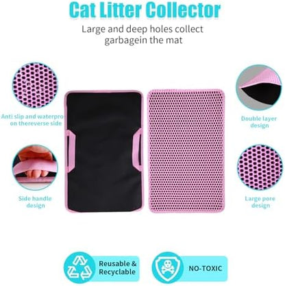 Cat Litter Mat 26"x46.5", Double Layer Waterproof Litterbox Mat - Image 2