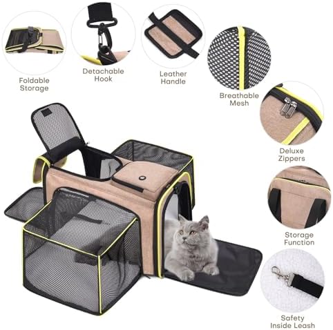Pet Carrier, Large Soft Sided Expandable Travel Carrier - Image 4