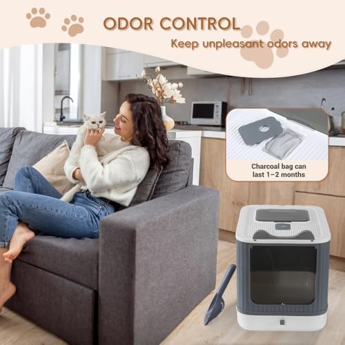 Foldable Enclosed Cat Litter Box - Image 6
