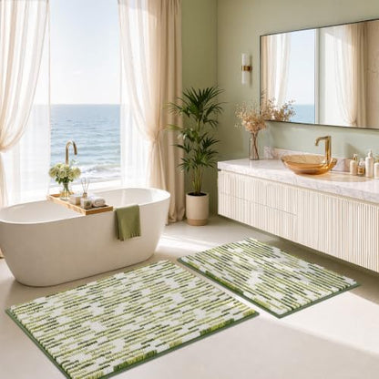 BSICPRO Bathroom Rugs Sets 2 Piece, Modern Bath Mat 20"x32"+16"x24" - Image 5