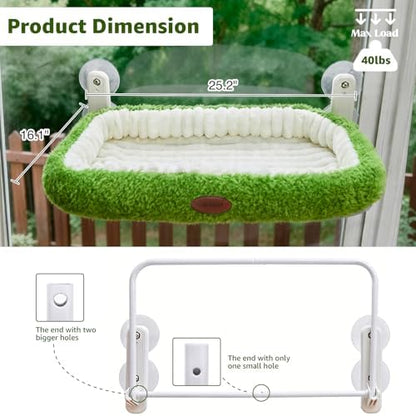 Woochpet Cat Window Perch，Cordless Foldable Cat Hammock Bed - Image 3