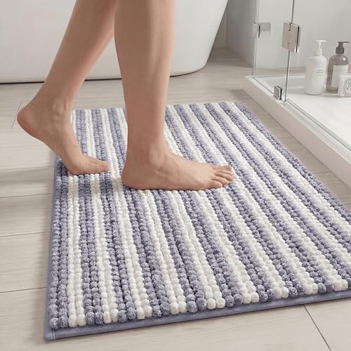 Chenille Bathroom Rug Non Slip Washable, Absorbent Bath Mat by Unknown