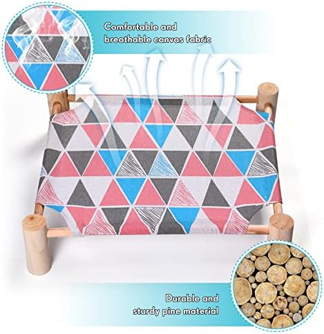 Mixweer 4 Pcs Cat Hammock Bed, Wooden Eleveted Dog Bed Outdoor - Image 4
