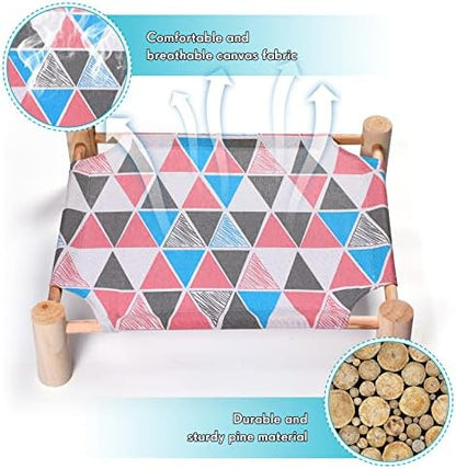 Mixweer 4 Pcs Cat Hammock Bed, Wooden Eleveted Dog Bed Outdoor - Image 4