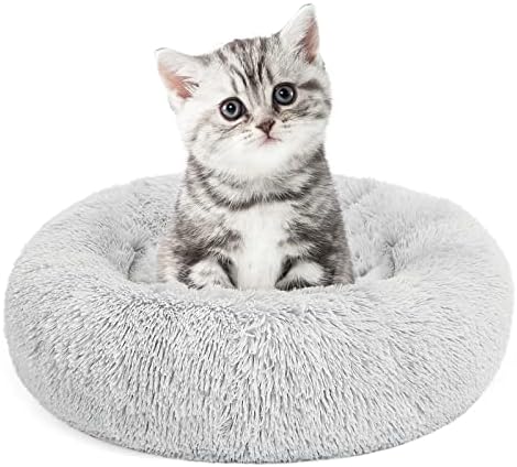 MIXJOY Calming Cat Beds for Indoor Cats, Fluffy Small Cat Cuddler Bed, by MIXJOY