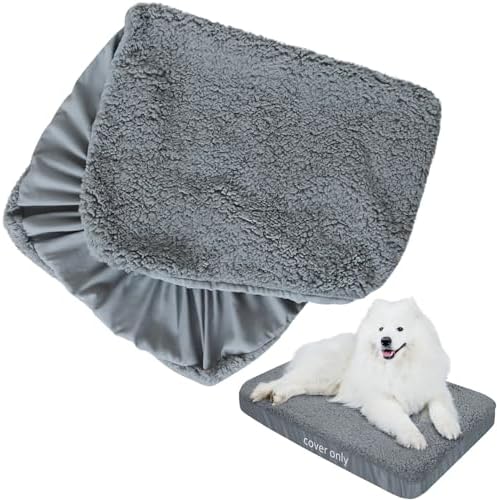 Dog Bed Covers Soft Plush Replacement Washable, 54x44 Inches, Cover Only by Moonsea