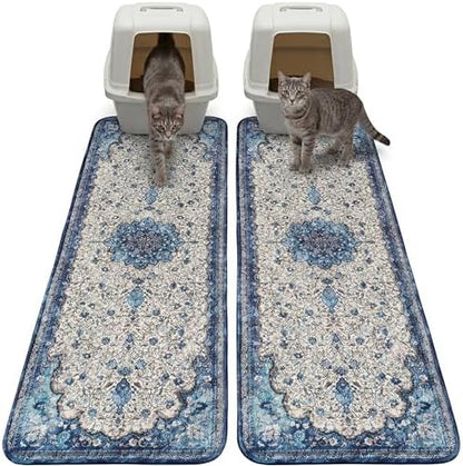 Hompet Cat Litter Mat 2 Pack, 20x60 Large Machine Washable Trapping Mats by Hompet