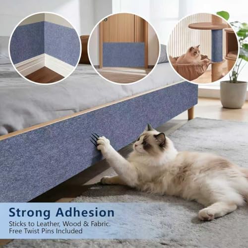 Cat Scratchers for Indoor Cats, Self-Adhesive Scratch Pad 78.7"x15.8" - Image 4