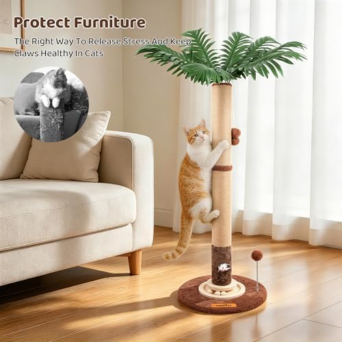 【Material Upgrade】 Famifit 53.6" Palm Tree Cat Scratching Post, Tall Tree - Image 2