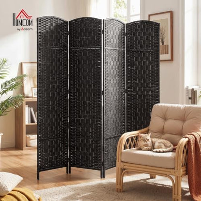 HOMCOM Room Divider 4-Panel, 6FT-Tall Folding Privacy Screen - Image 2