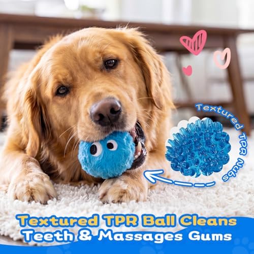lilfrd Squeaky Spiky Dog Ball, Plush Bouncy Toys - Image 4