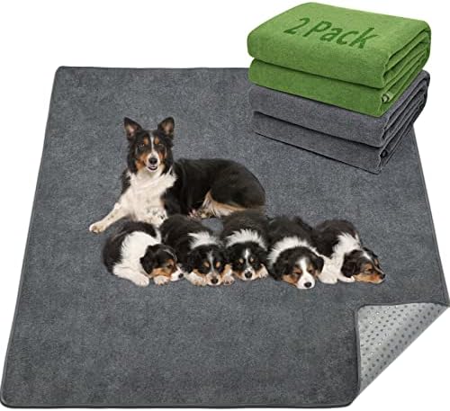 LOOBANI Washable Pee Pads for Dogs, 2 Pack Leak-Proof Dog Mats by LOOBANI