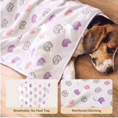 LINENLUX Dog Blankets 3-Pack, Super Soft Fluffy Fleece Pet Throw Warm - Image 2
