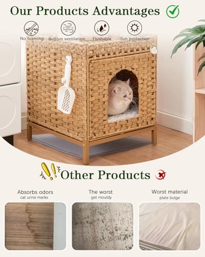 SETVSON Cat Litter Box Enclosure Hidden Litter Box Furniture - Image 4